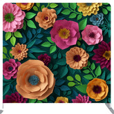 Lofaris Paper Green Leaves Pink Orange Flower Party Backdrop